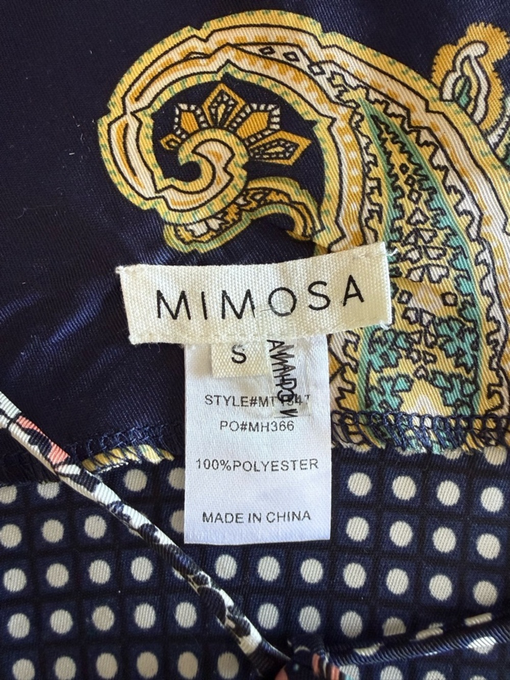 MIMOSA Navy Printed Scarf Halter Tank Top - Picture 6 of 6